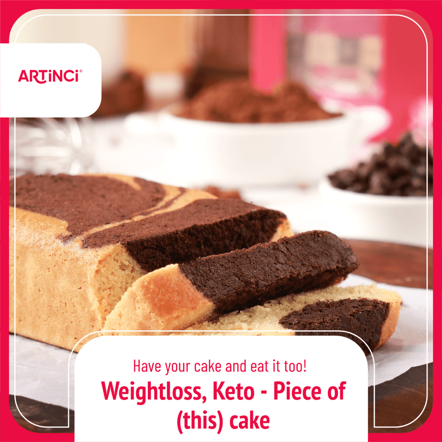 Vanilla & Chocolate Marble Cake - Gluten Free, Sugar Free, Diabetic Friendly, Keto (contains egg) - Artinci#sugar - free##diabetic - friendly##weightloss#
